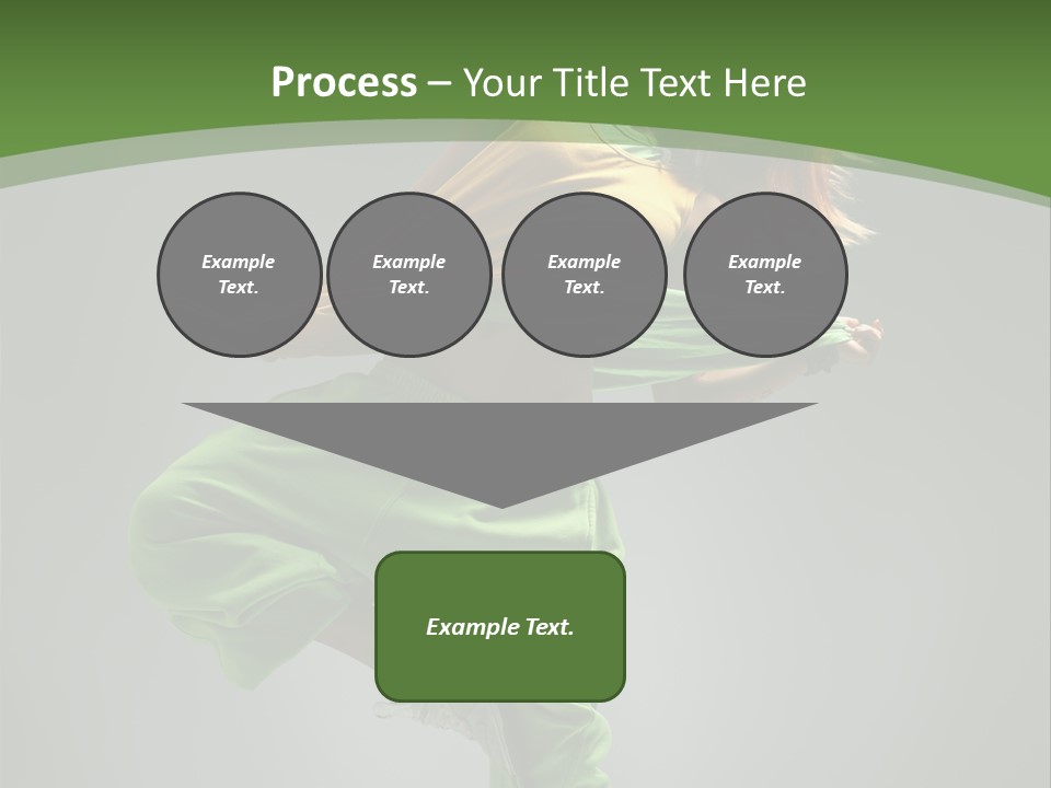 A Woman In Green Pants And A Yellow Shirt Is Dancing PowerPoint Template