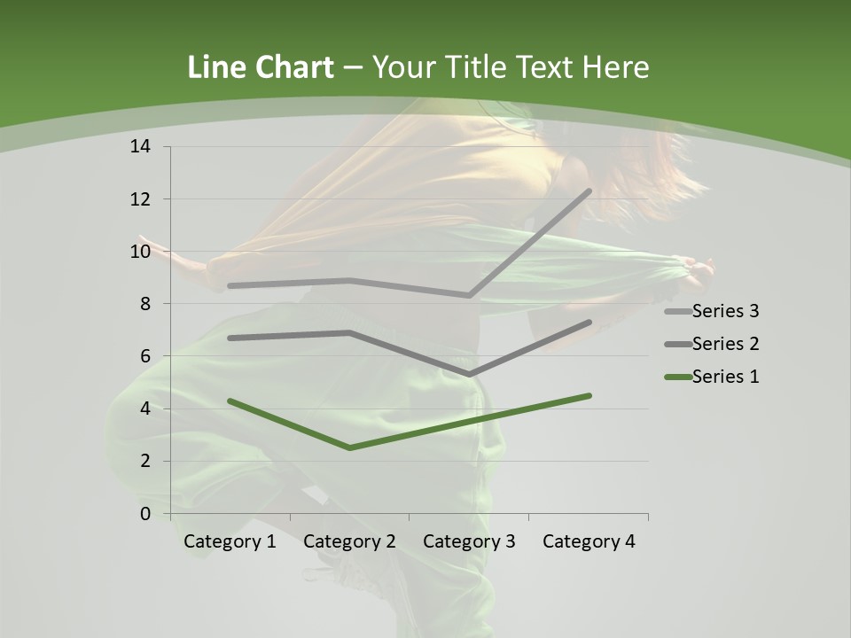 A Woman In Green Pants And A Yellow Shirt Is Dancing PowerPoint Template