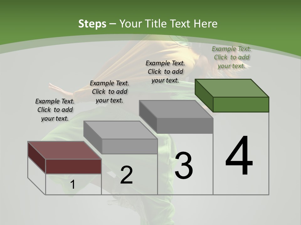A Woman In Green Pants And A Yellow Shirt Is Dancing PowerPoint Template