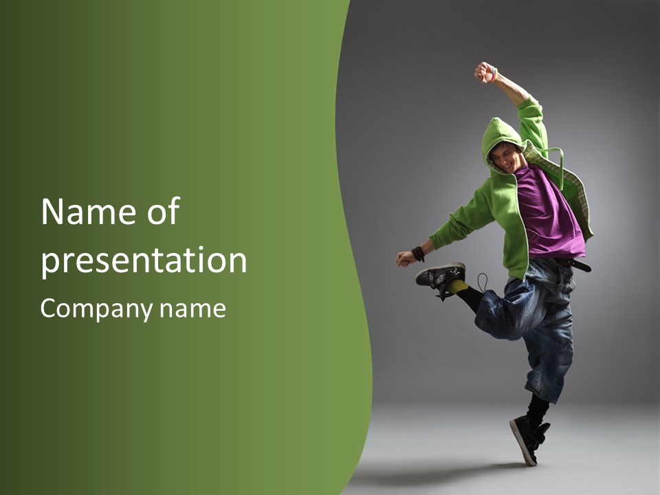 Lifestyle Attractive Breakdancer PowerPoint Template