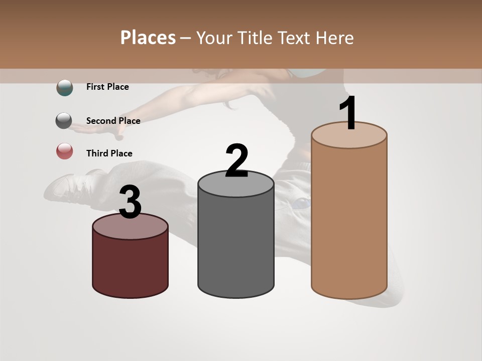 A Woman Jumping In The Air With Her Arms Outstretched PowerPoint Template