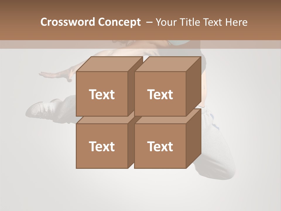 A Woman Jumping In The Air With Her Arms Outstretched PowerPoint Template