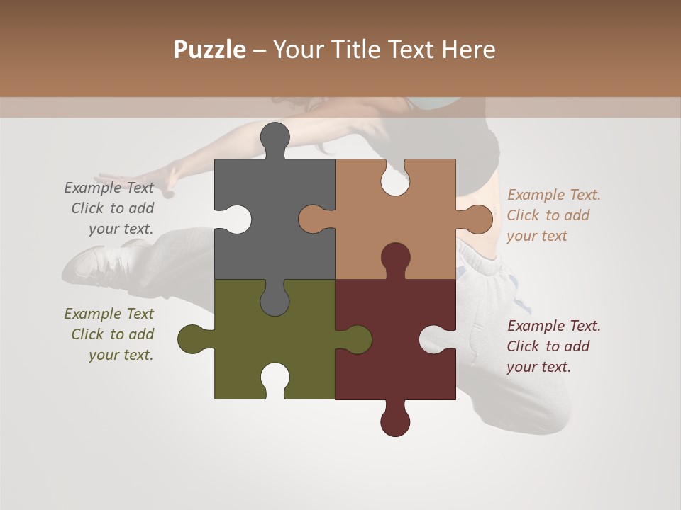 A Woman Jumping In The Air With Her Arms Outstretched PowerPoint Template