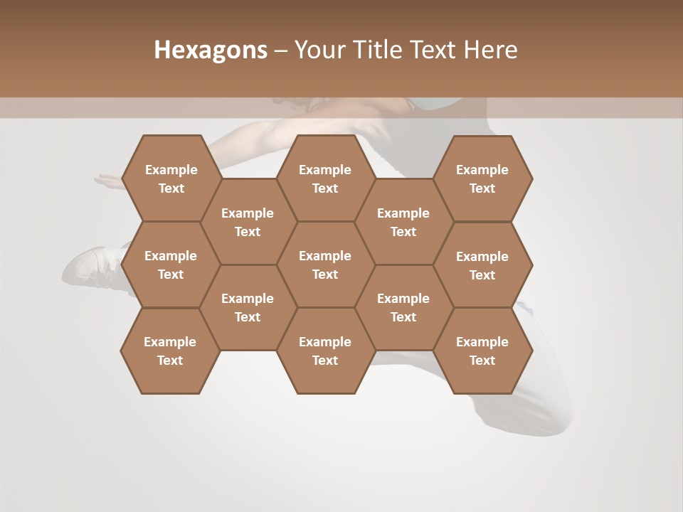 A Woman Jumping In The Air With Her Arms Outstretched PowerPoint Template