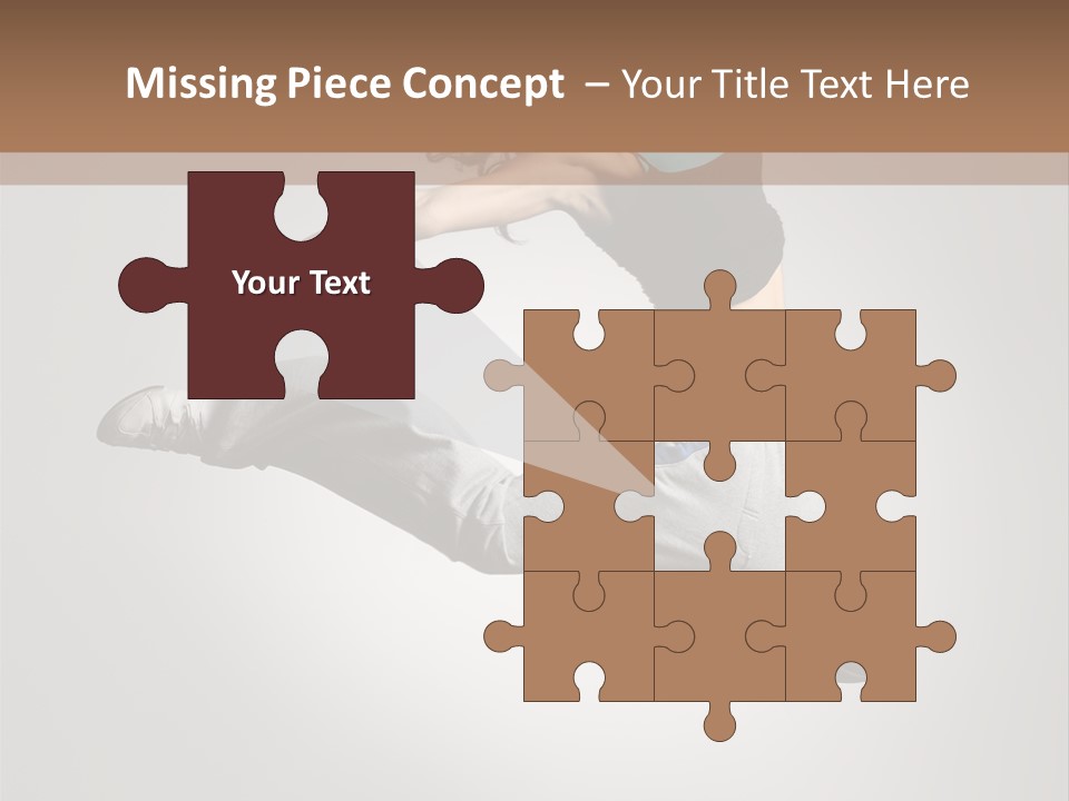 A Woman Jumping In The Air With Her Arms Outstretched PowerPoint Template