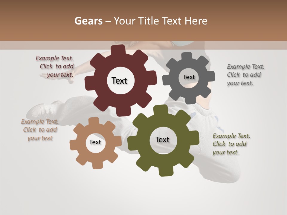 A Woman Jumping In The Air With Her Arms Outstretched PowerPoint Template