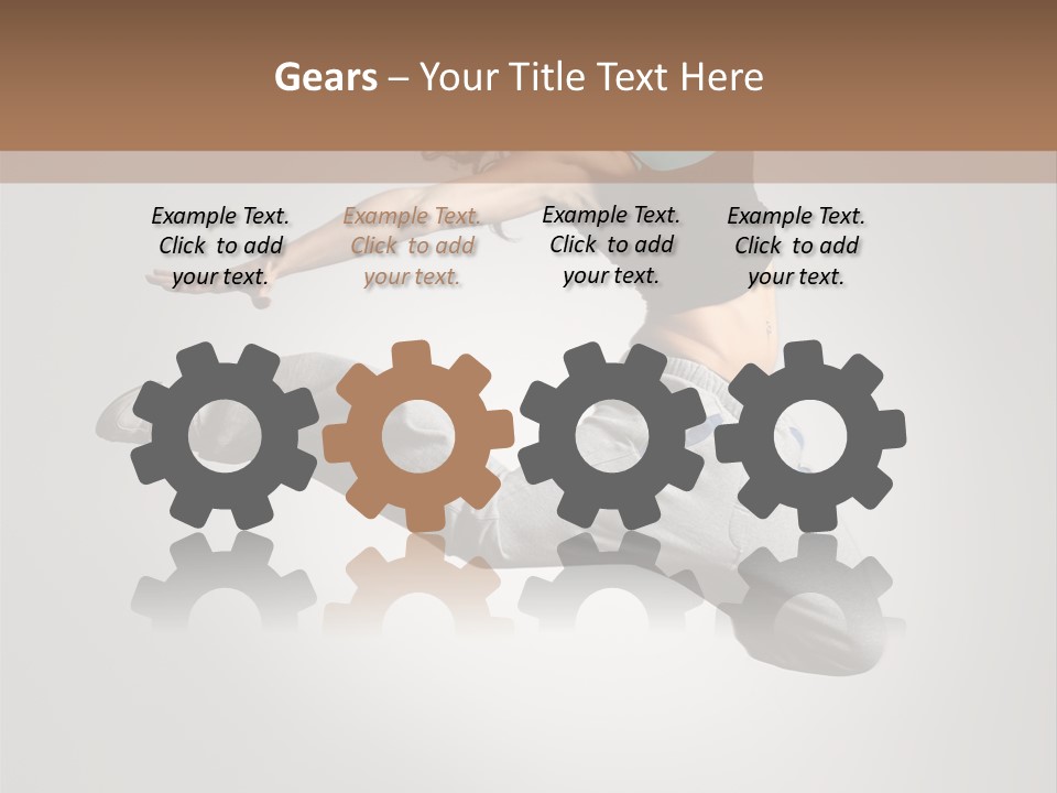 A Woman Jumping In The Air With Her Arms Outstretched PowerPoint Template