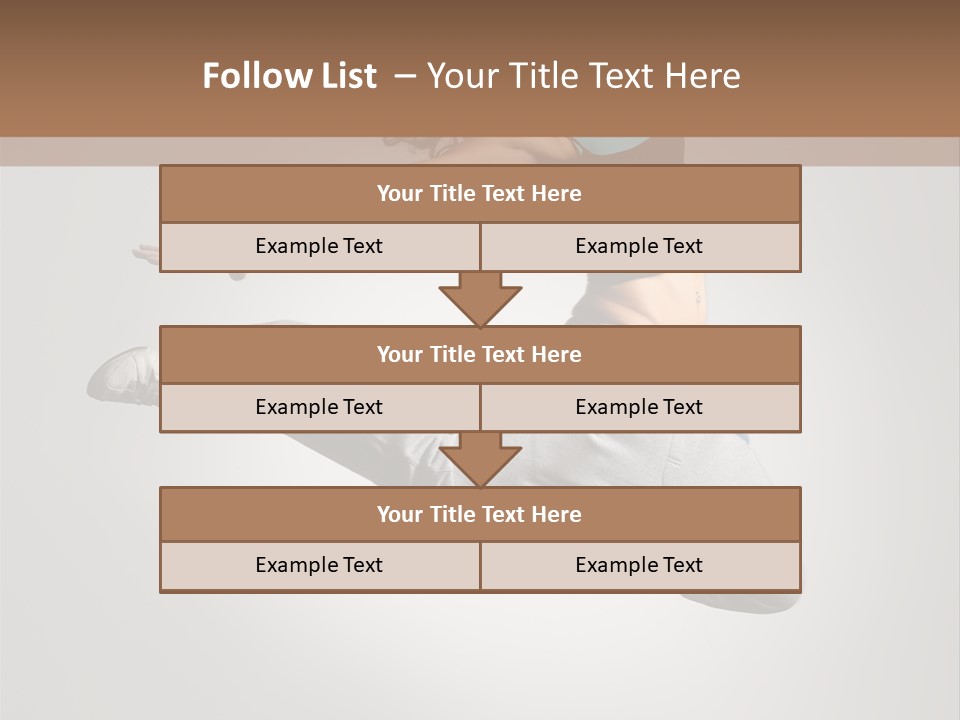 A Woman Jumping In The Air With Her Arms Outstretched PowerPoint Template