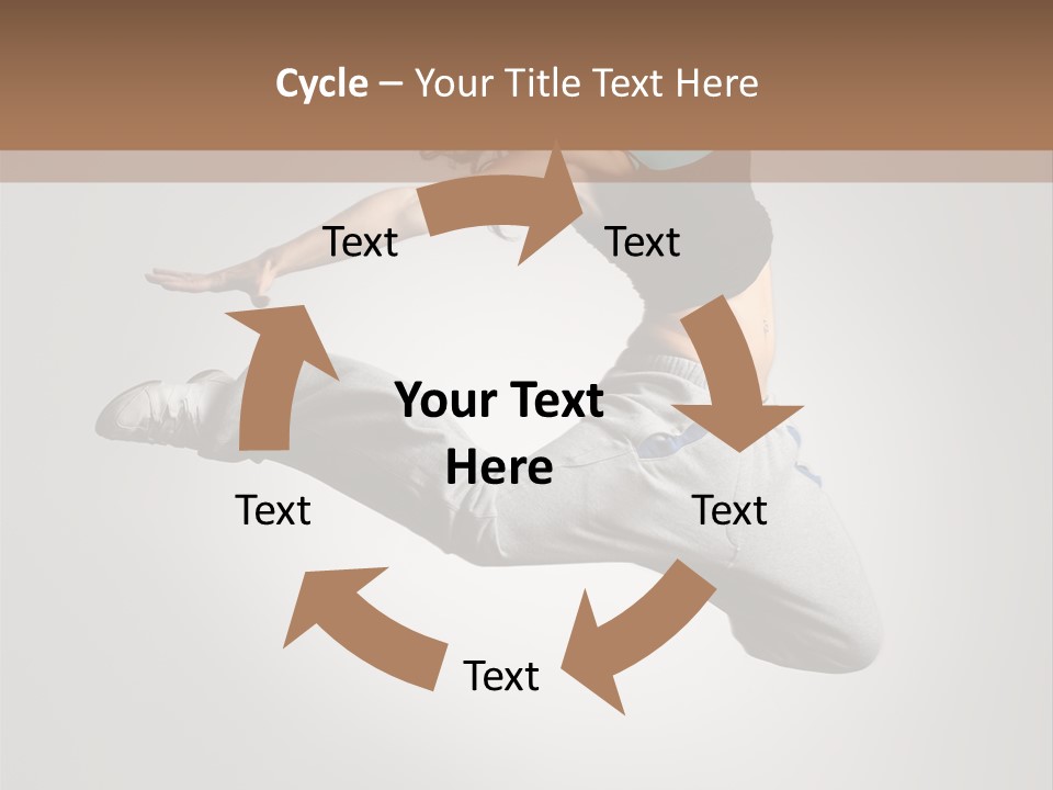 A Woman Jumping In The Air With Her Arms Outstretched PowerPoint Template