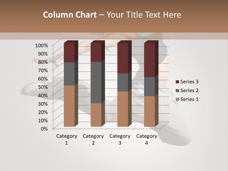 A Woman Jumping In The Air With Her Arms Outstretched PowerPoint Template