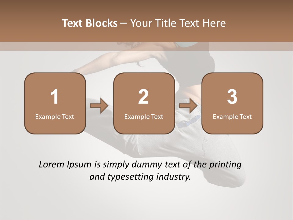 A Woman Jumping In The Air With Her Arms Outstretched PowerPoint Template