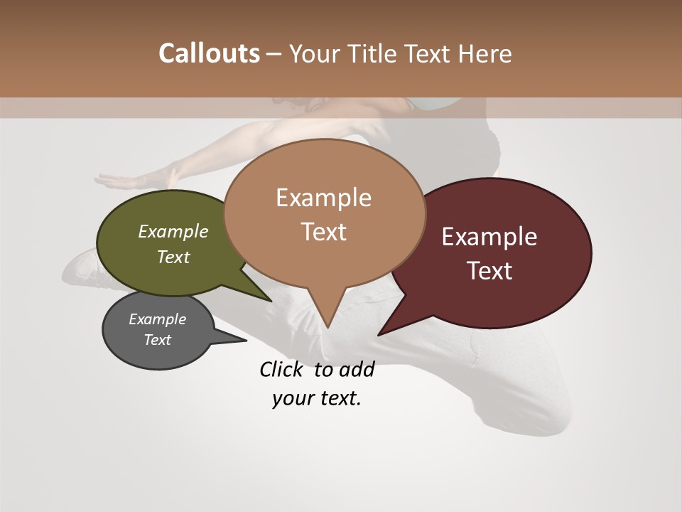 A Woman Jumping In The Air With Her Arms Outstretched PowerPoint Template