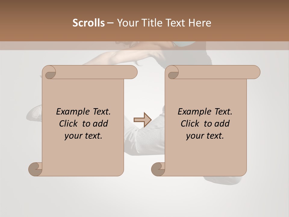A Woman Jumping In The Air With Her Arms Outstretched PowerPoint Template
