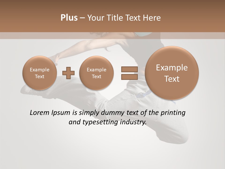 A Woman Jumping In The Air With Her Arms Outstretched PowerPoint Template