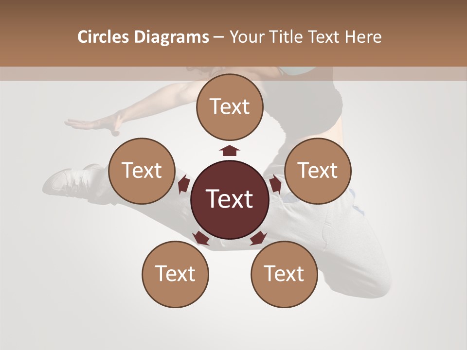 A Woman Jumping In The Air With Her Arms Outstretched PowerPoint Template