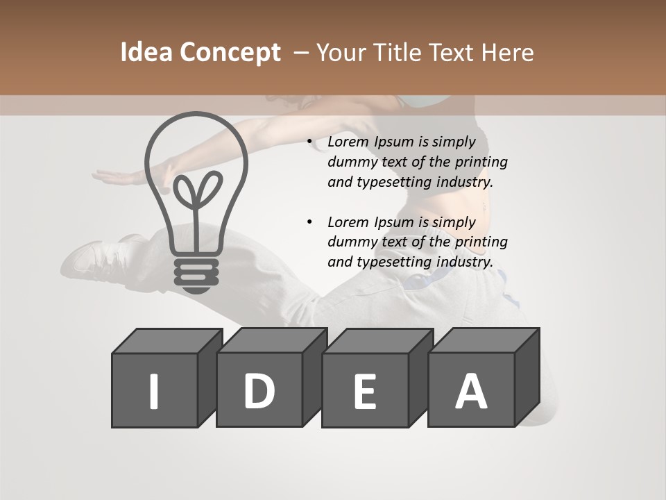 A Woman Jumping In The Air With Her Arms Outstretched PowerPoint Template