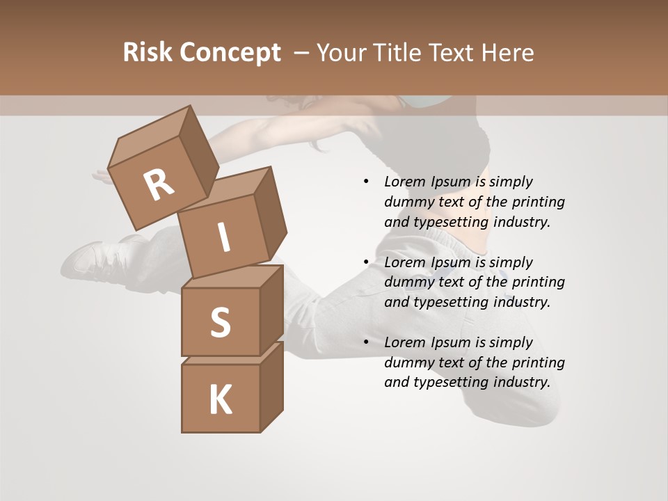 A Woman Jumping In The Air With Her Arms Outstretched PowerPoint Template