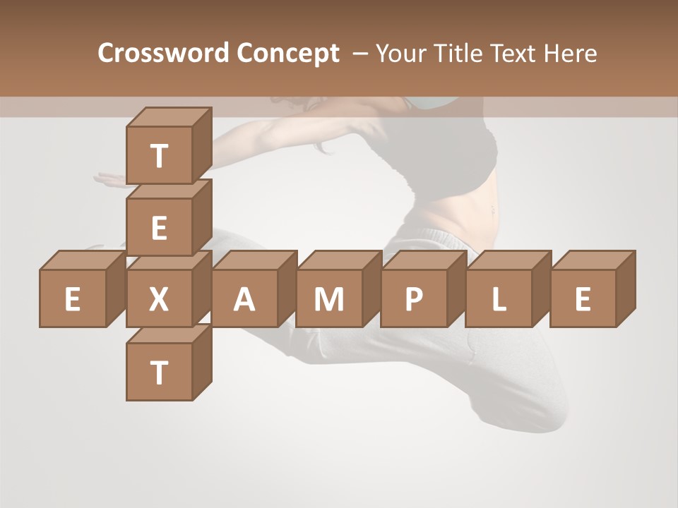 A Woman Jumping In The Air With Her Arms Outstretched PowerPoint Template