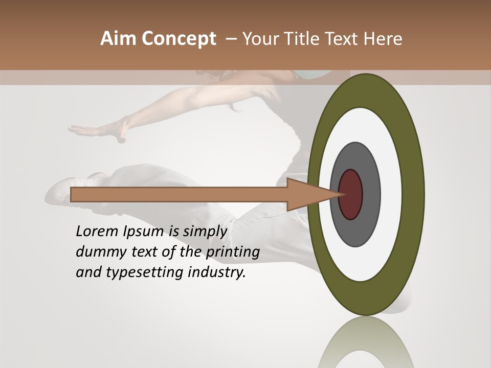 A Woman Jumping In The Air With Her Arms Outstretched PowerPoint Template