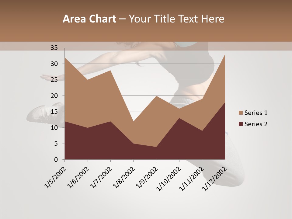 A Woman Jumping In The Air With Her Arms Outstretched PowerPoint Template
