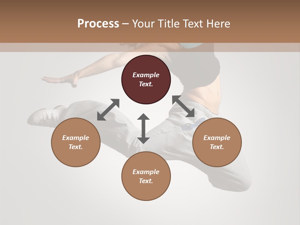 A Woman Jumping In The Air With Her Arms Outstretched PowerPoint Template