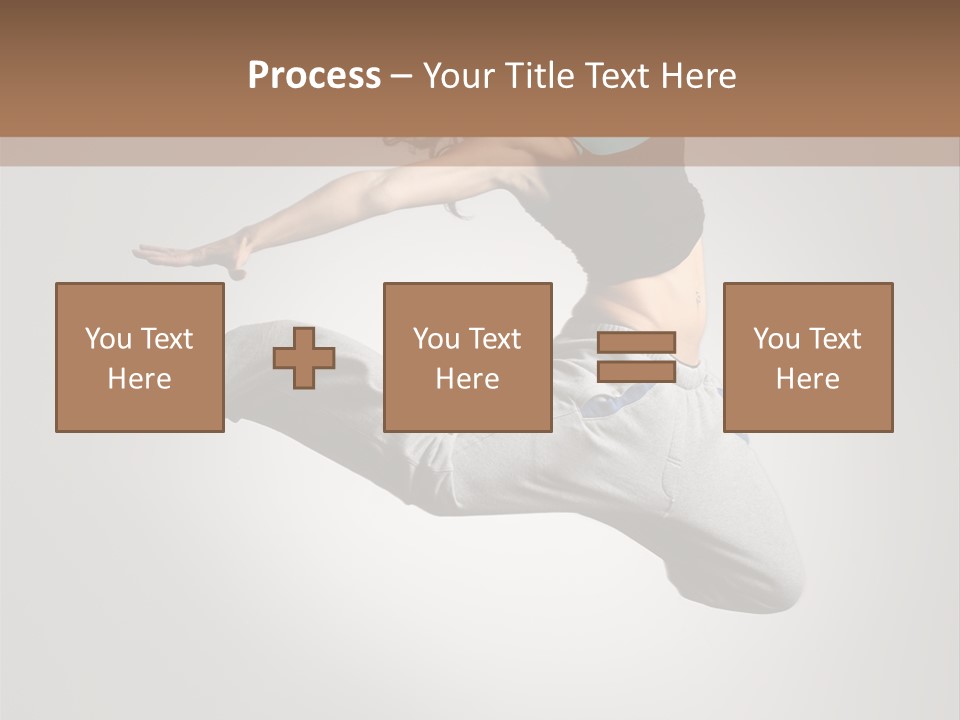 A Woman Jumping In The Air With Her Arms Outstretched PowerPoint Template