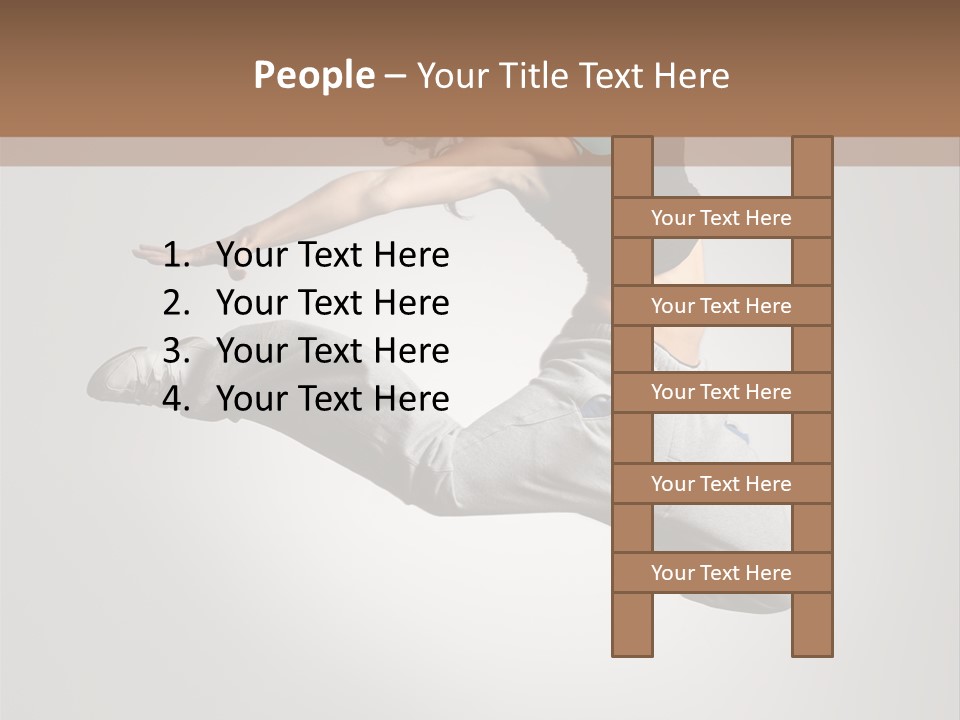 A Woman Jumping In The Air With Her Arms Outstretched PowerPoint Template