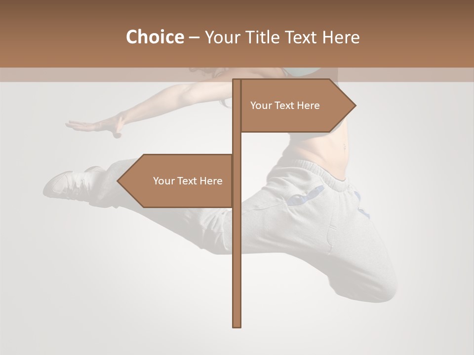 A Woman Jumping In The Air With Her Arms Outstretched PowerPoint Template