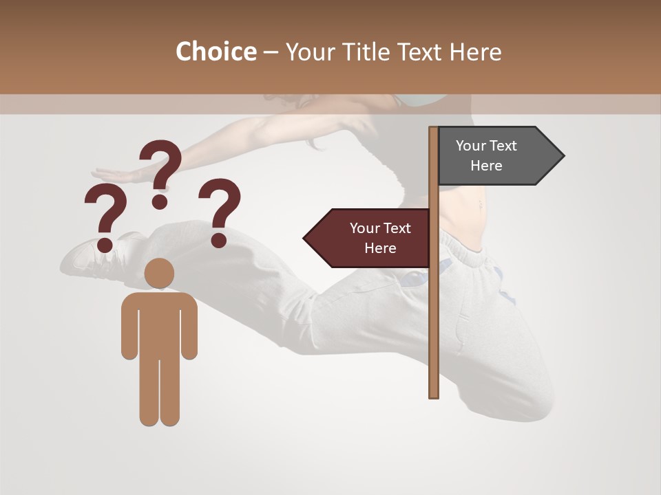 A Woman Jumping In The Air With Her Arms Outstretched PowerPoint Template