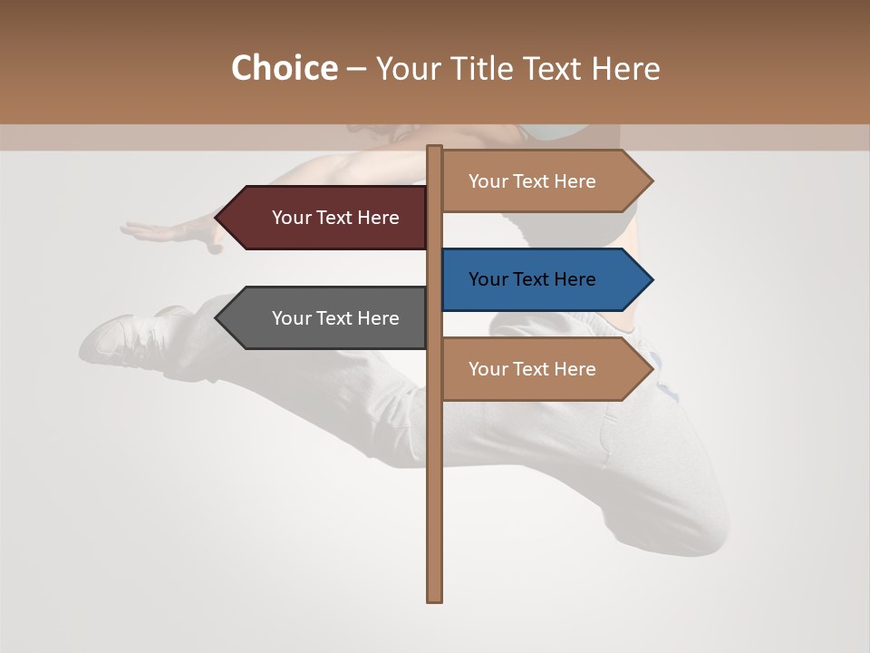 A Woman Jumping In The Air With Her Arms Outstretched PowerPoint Template