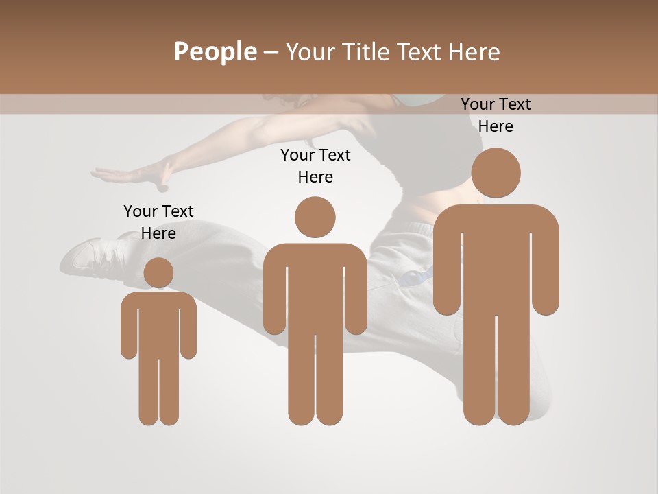 A Woman Jumping In The Air With Her Arms Outstretched PowerPoint Template