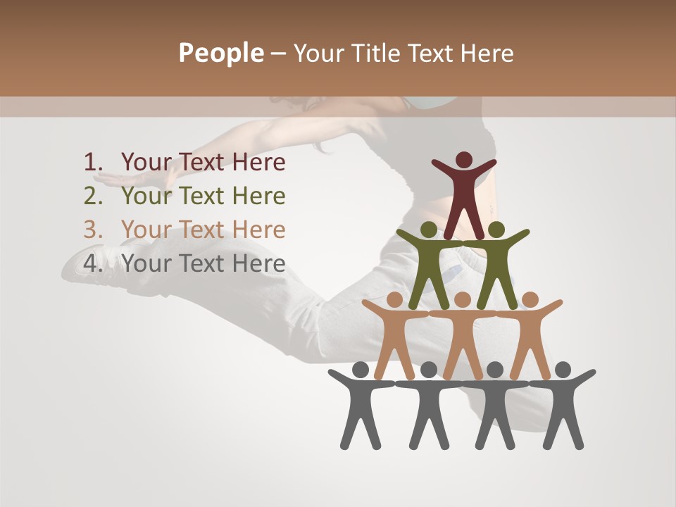 A Woman Jumping In The Air With Her Arms Outstretched PowerPoint Template