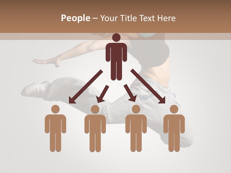 A Woman Jumping In The Air With Her Arms Outstretched PowerPoint Template