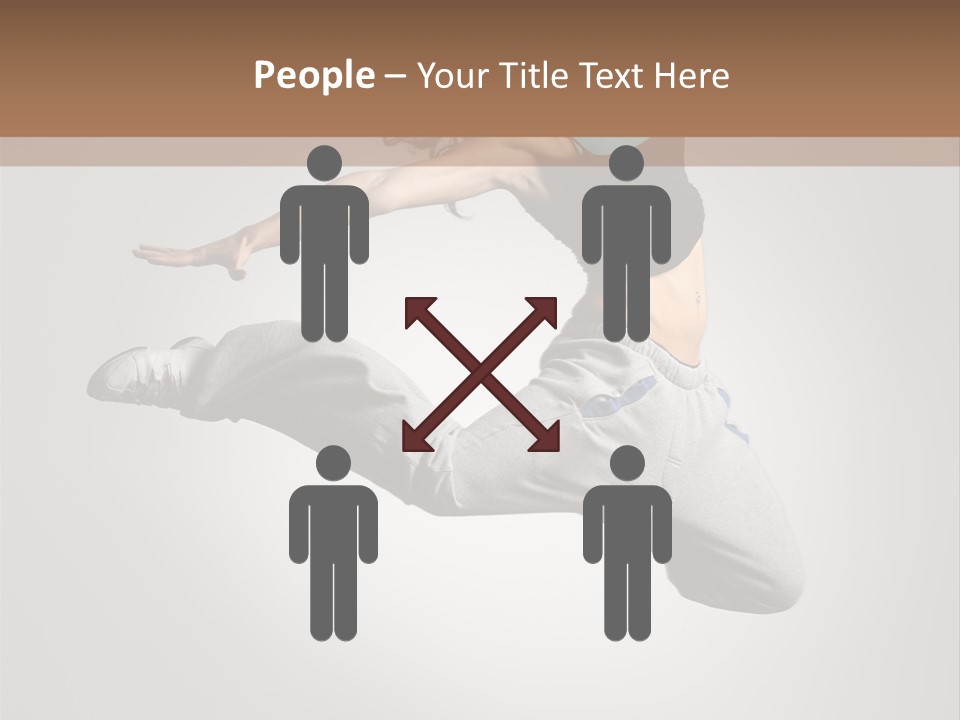 A Woman Jumping In The Air With Her Arms Outstretched PowerPoint Template