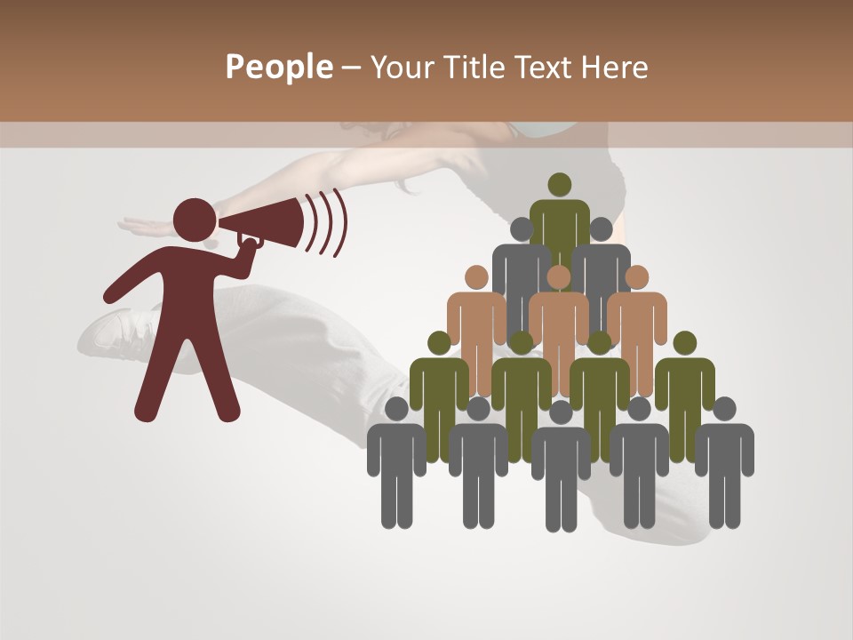 A Woman Jumping In The Air With Her Arms Outstretched PowerPoint Template