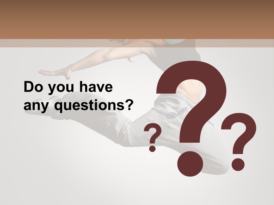 A Woman Jumping In The Air With Her Arms Outstretched PowerPoint Template