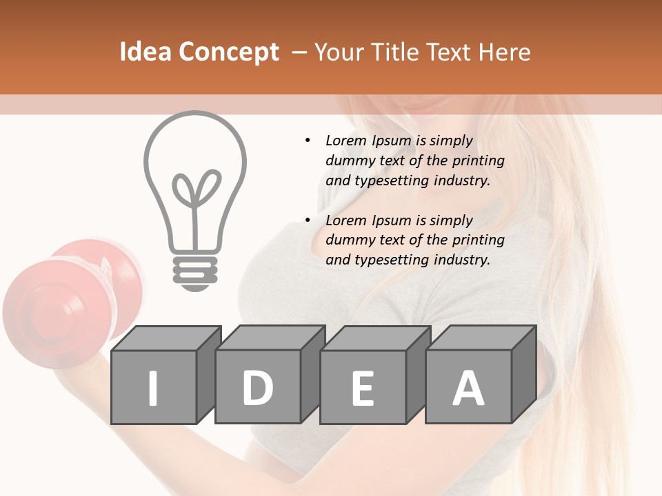 Person Female Lift PowerPoint Template