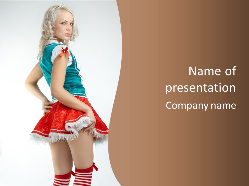 Underwear Xmas Erotic PowerPoint Template