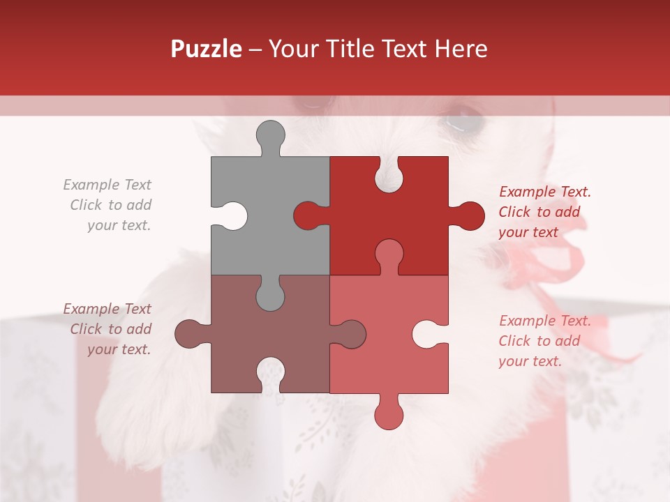 A Small White Dog Sitting Inside Of A Present Box PowerPoint Template