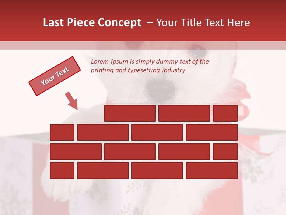 A Small White Dog Sitting Inside Of A Present Box PowerPoint Template