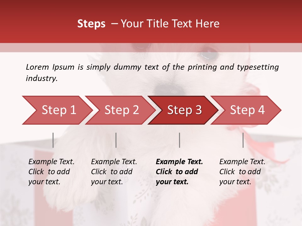 A Small White Dog Sitting Inside Of A Present Box PowerPoint Template