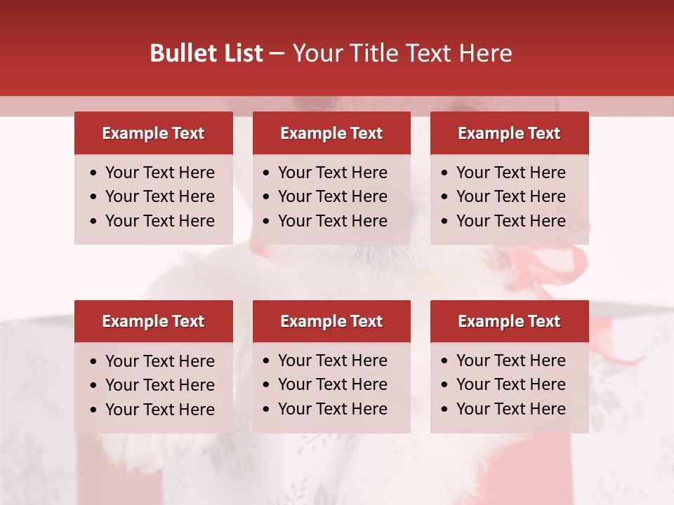 A Small White Dog Sitting Inside Of A Present Box PowerPoint Template