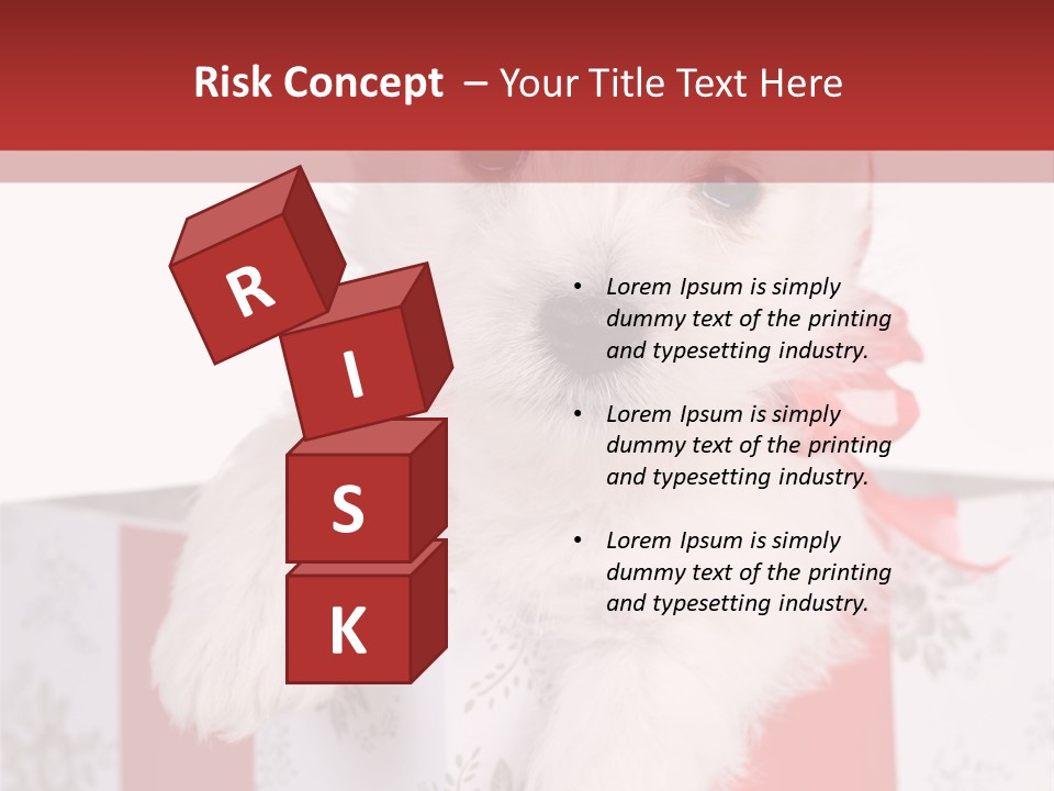 A Small White Dog Sitting Inside Of A Present Box PowerPoint Template