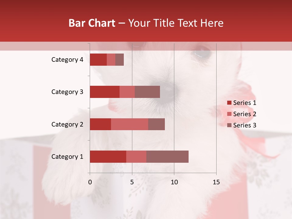 A Small White Dog Sitting Inside Of A Present Box PowerPoint Template