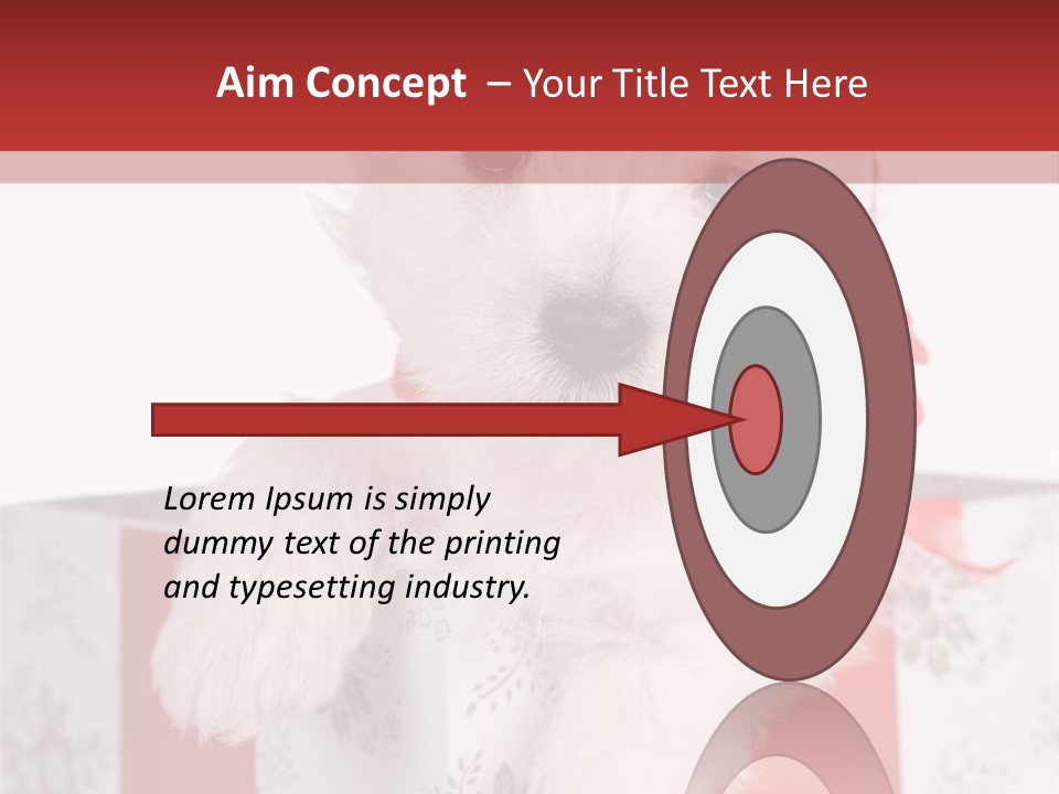 A Small White Dog Sitting Inside Of A Present Box PowerPoint Template