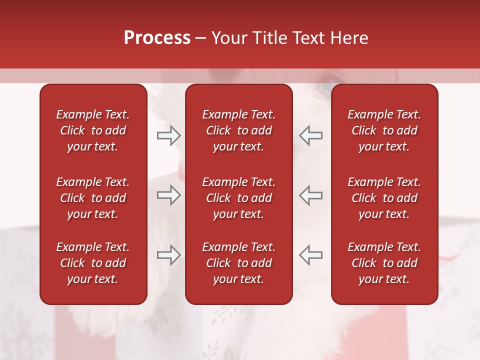 A Small White Dog Sitting Inside Of A Present Box PowerPoint Template