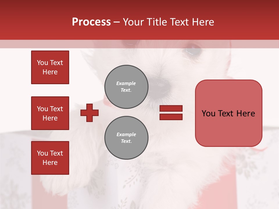 A Small White Dog Sitting Inside Of A Present Box PowerPoint Template