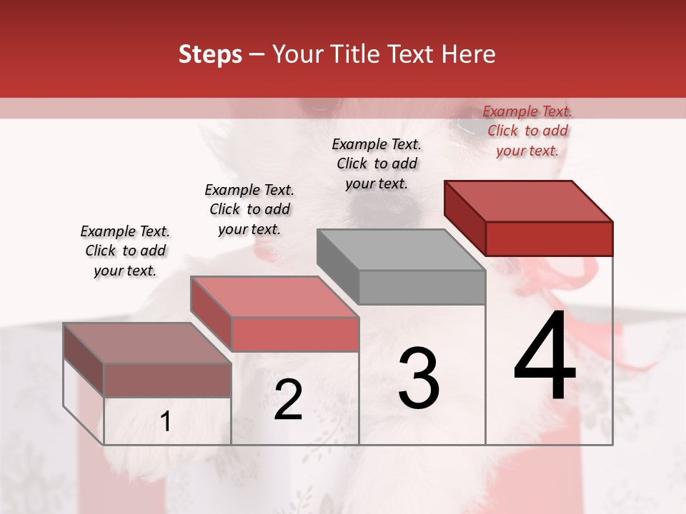 A Small White Dog Sitting Inside Of A Present Box PowerPoint Template
