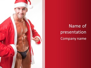 White Fit Claus PowerPoint Template