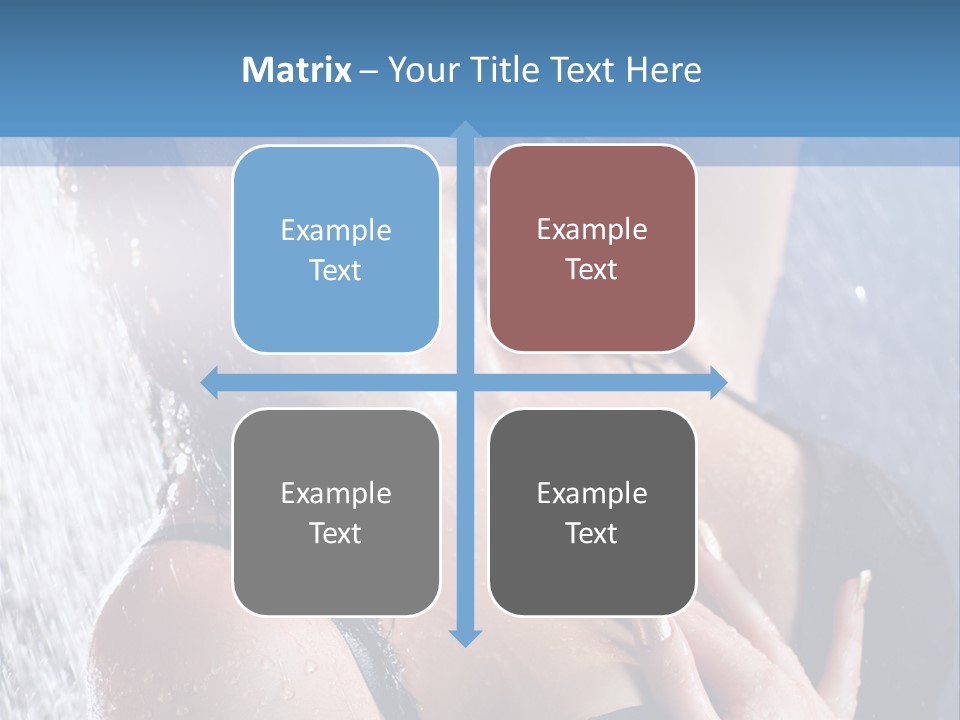 A Woman In A Black Bikini Posing Under A Shower PowerPoint Template